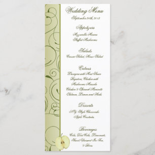 25 Menü Cards Green Apfel Wirbel Fruit Menükarte