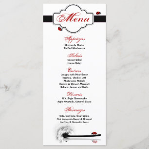 25 Menu Cards Lady Bug Dandilion Blume Insekt Menükarte