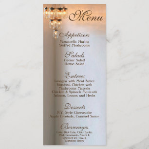 25 Menu Cards Mason Jar Chandelier Candles Rustika Menükarte