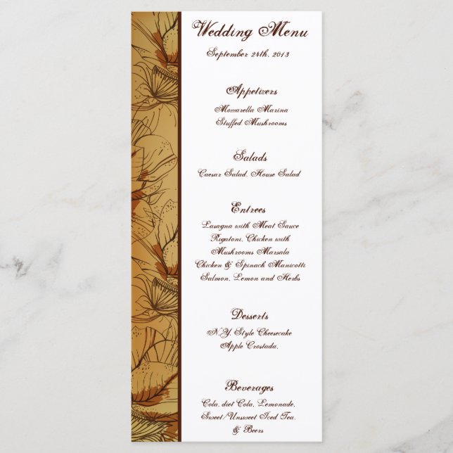 25 Menu Cards Western Cowgirl Hat/Boots Brown Cowb Menükarte (Vorderseite)