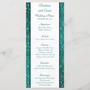 25 Menü-Karten-arabisches aquamarines Menükarte