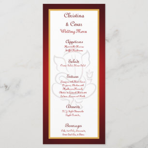 25 Menü Karten Lord Ganesha/Hindu Rot Spirituell R