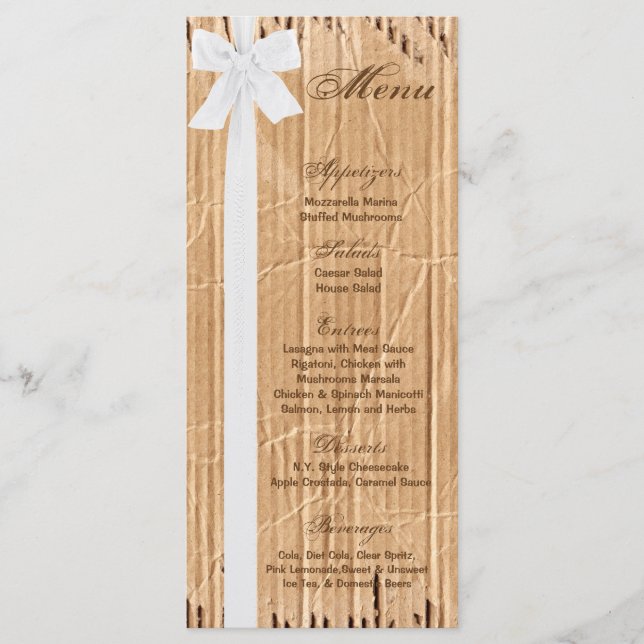 25 Menü Karten Torn Pappe Reißverschluss Box Kra (Vorderseite)