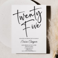 25 Minimal Elegant 25. Geburtstagsparty