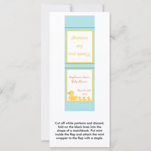 25 Mint Matchbooks Rubber Ducky Bubbles (Vorderseite)