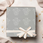 25. oder anderes Hochzeitstag Personalisiert Geschenkpapier<br><div class="desc">Traditionelle Silber- und Weißgrenze - Perfektes Geschenk für Eltern oder Großeltern. Ein Sake,  den Sie anpassen können.</div>