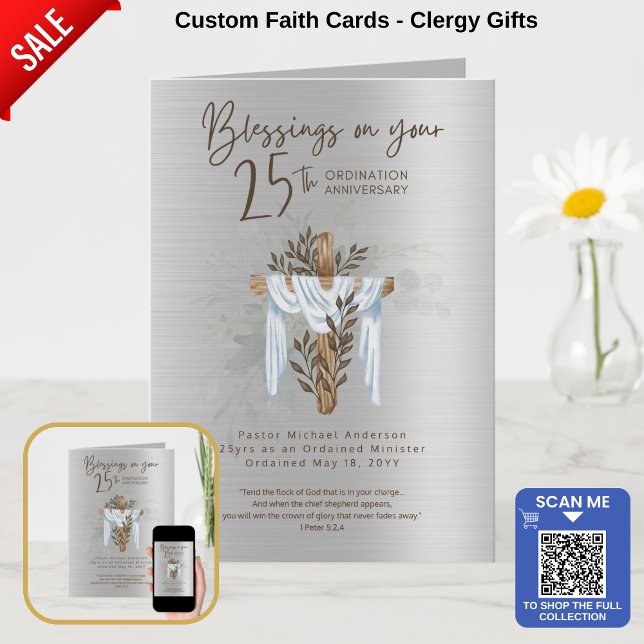 25. ORDINATION JAHRESTAG PriesterPastor Minister Karte (Von Creator hochgeladen)