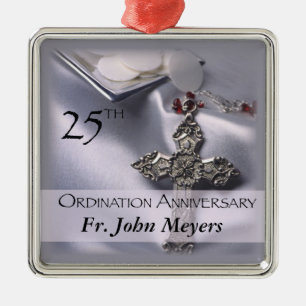 25. Ordination Jubiläum Cross Host Ornament Aus Metall