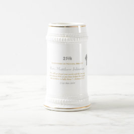 25. Ordination Jubiläum Personalisierte Schrift Bierglas