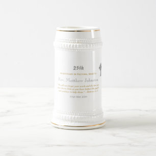 25. Ordination Jubiläum Personalisierte Schrift Bierglas
