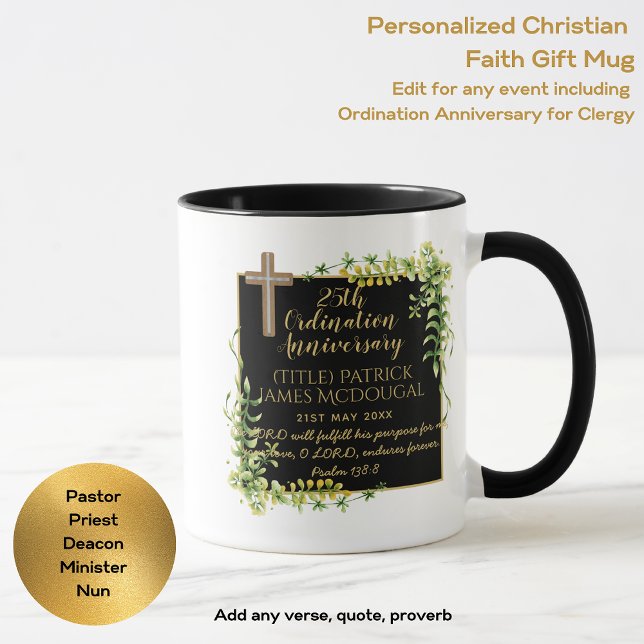 25. Ordination Jubiläum Priester Geschenk maßgesch Tasse (Von Creator hochgeladen)