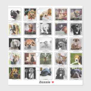 25 Personalisiert DOG ADVENT CALENDAR FOTOS NAME Aufkleber