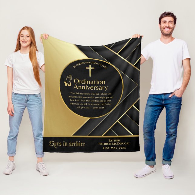 25. Pfarrer Priester Jubiläum Gift Ordination JEDE Fleecedecke (Beispiel)