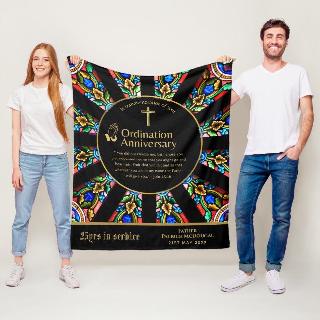 25. Pfarrer Priester Jubiläum Gift Ordination JEDE Fleecedecke (Beispiel)