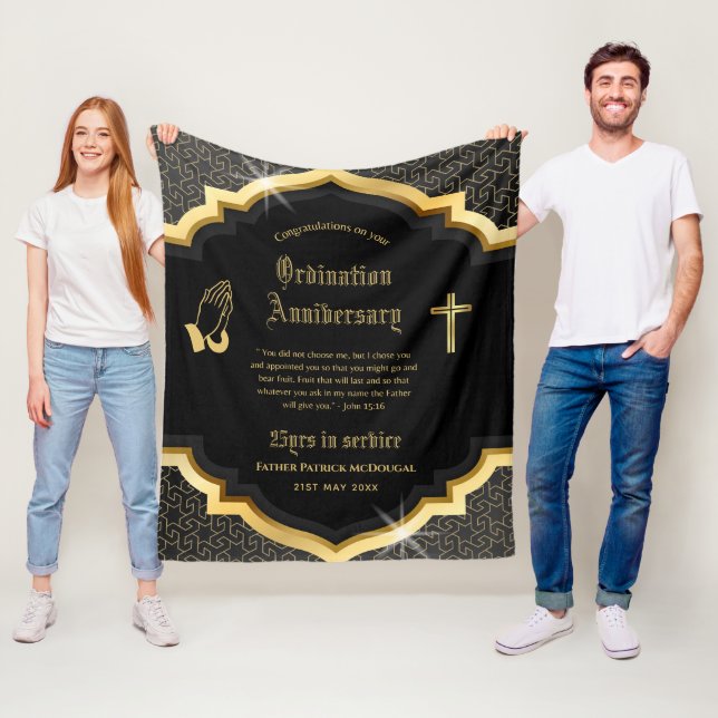 25. Pfarrer Priester Jubiläum Gift Ordination JEDE Fleecedecke (Beispiel)