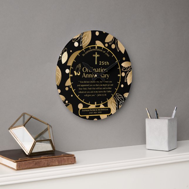 25. Pfarrer Priester Jubiläum Gift Ordination JEDE Große Wanduhr (Büro)
