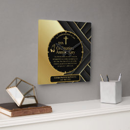 25. Pfarrer Priester Jubiläum Gift Ordination JEDE Quadratische Wanduhr