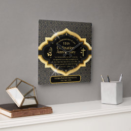 25. Pfarrer Priester Jubiläum Gift Ordination JEDE Quadratische Wanduhr