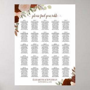 25 Rose Boho Hochzeitskarte für den Herbst Poster
