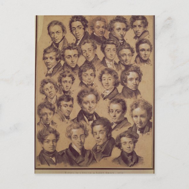25 Schüler aus dem Studio Antoine Postkarte (Vorderseite)