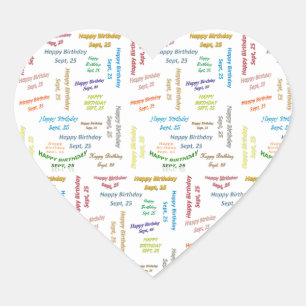 25. September Herz-Aufkleber