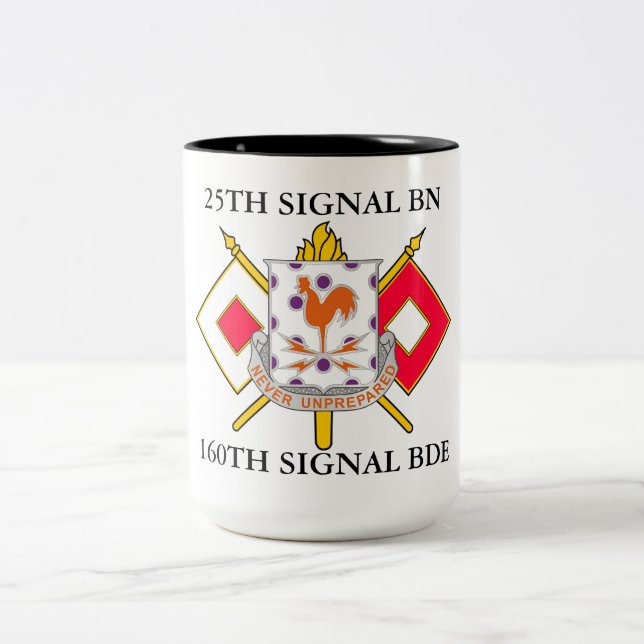 25. SIGNAL BATTALION 160. SIGNAL BRIGADE  ZWEIFARBIGE TASSE (Mittel)