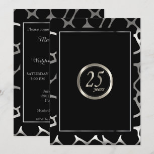 25. Silber-Jubiläumsdesign - Giraffen-Design Einladung