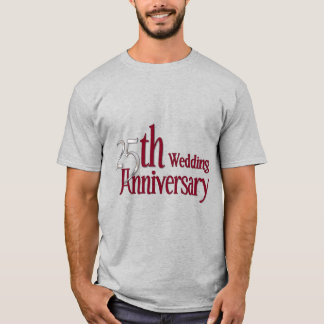25. Silber und Burgund Jahrestag T-Shirt