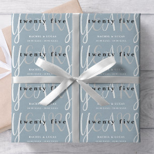 25. Silberblauer Hochzeitstag Geschenkpapier