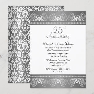 25. silberne Hochzeit   DIY Text Einladung
