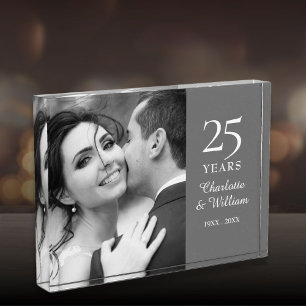 25. silberne Hochzeit Elegant Fotoblock