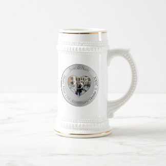 25. silberne Hochzeit + Foto Bierglas