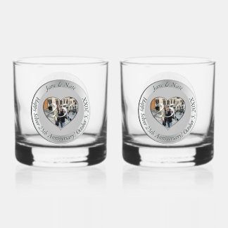 25. silberne Hochzeit + Foto Whiskyglas