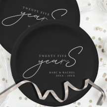25. silberne Hochzeit Papierplatte
