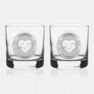 25. silberne Hochzeit  Whiskyglas