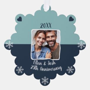 25. Silberne Hochzeitstag Foto Keepake Ornament Karte