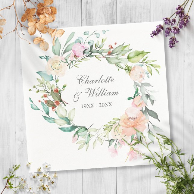 25. Silberne Hochzeitstag Rose Wasserfarbe Serviette (Von Creator hochgeladen)