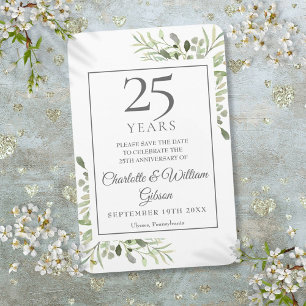 25. silbernes Hochzeitsjubiläum Save-the-Date Grün Magnet