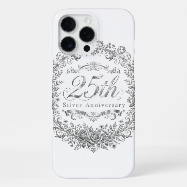 25. silbernes iPhone 16 Pro Max Case Hülle (Rückseite)