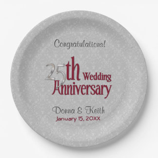 25. Silver and Burgund Anniversary Paper Teller