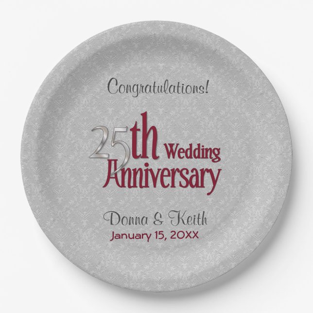 25. Silver and Burgund Anniversary Paper Teller (Vorderseite)