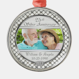 25. Silver Anniversary Custom Foto Ornament