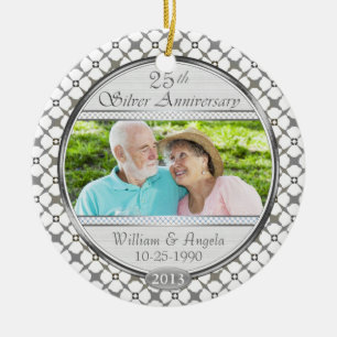 25. Silver Anniversary Custom Foto Ornament