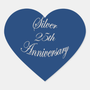25. Silver Anniversary-Logo Herz-Aufkleber