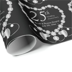 *25. Silver Anniversary Personalize Geschenkpapier