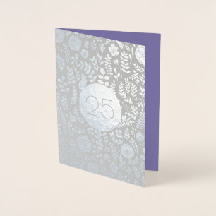 25. Silver Anniversary Real Foil Grußkarten Folienkarte