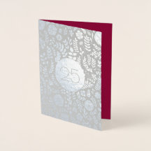 25. Silver Anniversary Real Foil Grußkarten