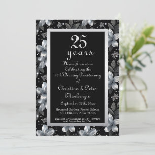 25. Silver Glitzer Blumenzwiebeln Einladung