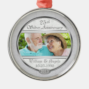 25. Silver Jubiläum Cust Foto FrameOrnament Silbernes Ornament