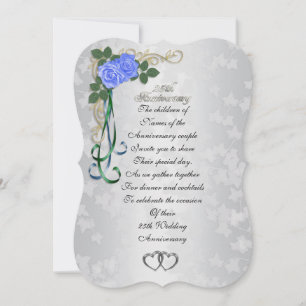 25. Silver-Jubiläum Einladung Blue Rose
